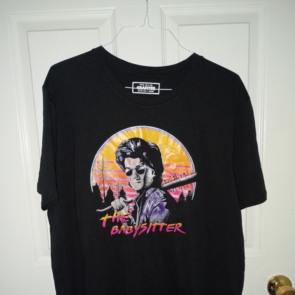 Gildan Black Graphic Tee with Vibrant Design